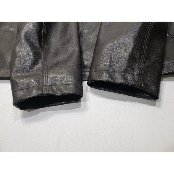 U. S. Polo Assn. Mens Faux Leather Jacket Quilted Lining Pockets Brown Size XL - Picture 4 of 15